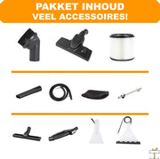Happyment® Tapijtreiniger machine - Vlekkenreiniger bank - Auto - Stofzuiger - Meubelreiniger - 30L - Zwart - Black friday - Kerstcadeau