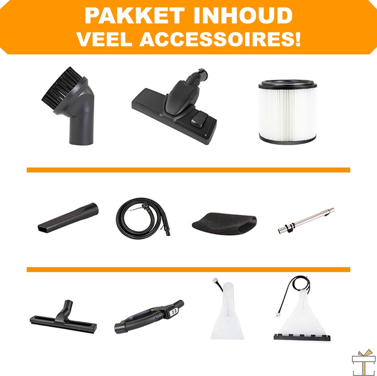 Happyment® Tapijtreiniger machine - Vlekkenreiniger bank - Auto - Stofzuiger - Meubelreiniger - 30L - Zwart - Black friday - Kerstcadeau