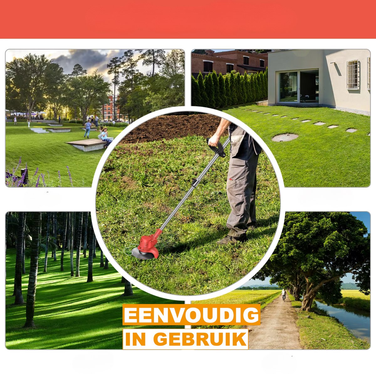 Draadloze Grastrimmer 21V - Elektrische Strimmer - Inclusief Accu - Voor Gras, Onkruid & Tuinonderhoud