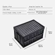 Opbergdoos met deksel - Set van 3 - Opbergbox 45L - PP Verhuisdozen - Opbergboxen - Opbergmanden kunststof