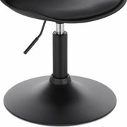 Mini Barkruk Diva - Zwart - Set van 1 - Kleine ronde kruk - Keuken - Barstoel - Kunstleer - Verstelbaar in hoogte - Zithoogte 37-49cm