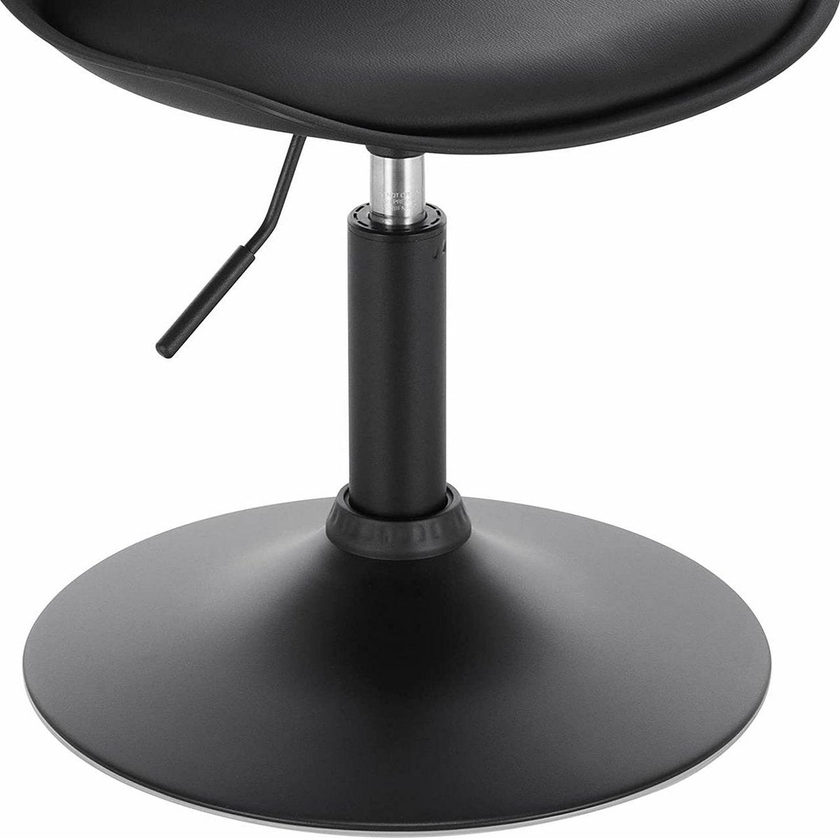 Mini Barkruk Diva - Zwart - Set van 1 - Kleine ronde kruk - Keuken - Barstoel - Kunstleer - Verstelbaar in hoogte - Zithoogte 37-49cm