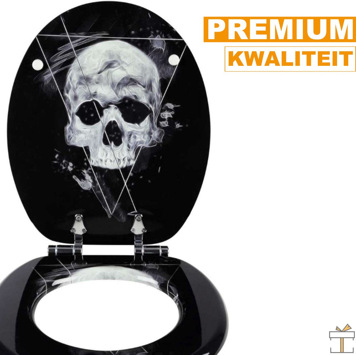 Happyment Antibacteriële Toiletbril Skull - Toiletbrillen - Met Softclose - Universeel - WC Bril – Toiletzitting