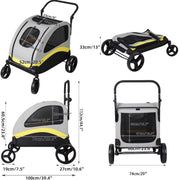 Hondenbuggy Opulence - Inklapbaar - Voor middelgrote honden - Tot 55KG - All terrain - Comfort
