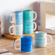 Luxe Mokkenset - 6 stuks - 470ml - Koffiemokken - Melkbeker - Met oor