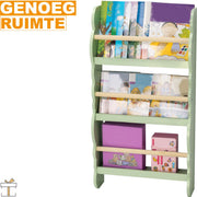 Happyment Boekenkast voor kinderen - Groen - Speelgoedkast kind - Kinderkamer - Opbergkast - Boekenrek - Hout - Black friday - Kerstcadeau