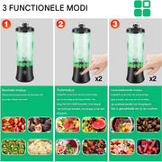 Draagbare Miniblender Zyren - USB Oplaadbare Smoothiemixer - 600 ml - Reisblender met Grote Capaciteit - Blend IJs en Smoothies