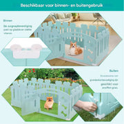 Puppyren - Hondenren - Hondenbench - 78x78x60cm - Met Afsluitbare Deur - Gerecycled Plastic - Puppybehuizing voor Konijnen en Dieren - Voor Binnen en Buiten - Lichtgrijs