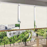 Happyment Rolgordijn met crank - Beige - 100x240cm - Rolgordijnen verduisterend - Luxaflex - Waterafstotend - Isolerend - Zonder of met boren - Voor balkon