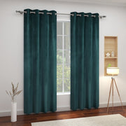 Happyment Gordijnen set Vida 2 stuks - groen 140x245cm - Verduisterend - met Plooiband - Fluweel Isolerend