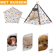 Happyment Tipi tent huisdier - Luxe teepee - Mand voor hond en kat - Kattenmand, Hondenmand, Hondentent, Kattentent