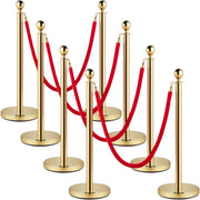 Luxe afzetkoord - 6 meter - Afzetpalen - Afzetlint - Wachtrij Stanchion Barrières - 8-delig