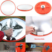 Bolle Wegspiegel Tavien - 30cm Onbreekbare Verkeersveiligheidsspiegel - 130 Graden Groothoek Dodehoekspiegel