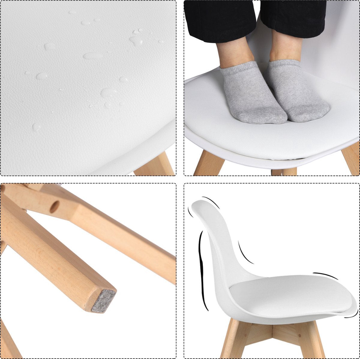 Kinderstoel - Eetkamerstoel - Wit - Zithoogte 33cm - Kinderfauteuil