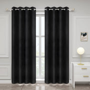 Gordijnen - Set van 2 - Zwart - Verduisterend - Fluweel - 140x225cm