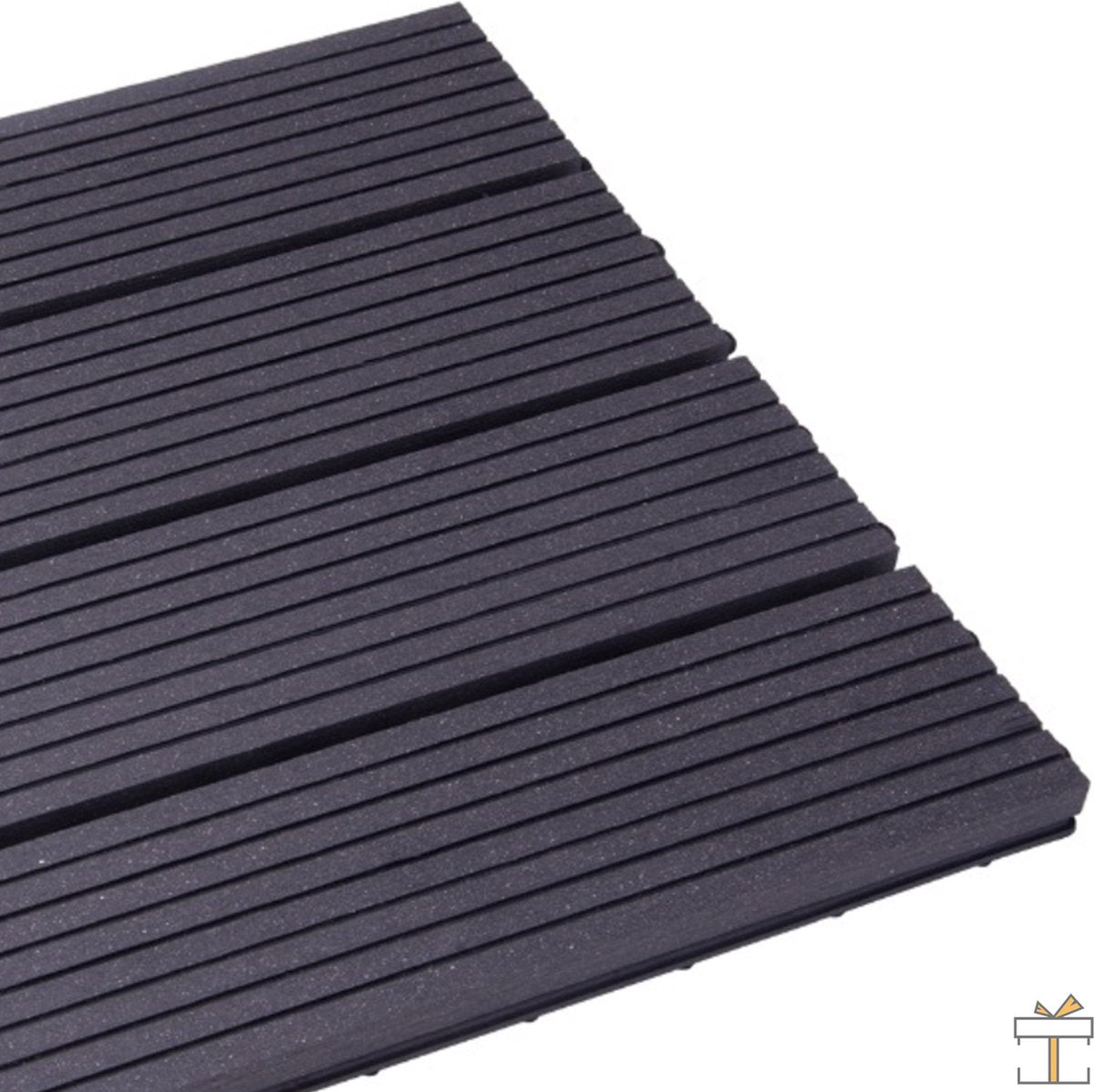 Happyment Vlondertegel 11 stuks - Terrastegel Antraciet - Terrasplanken - Tuintegel - Balkon, buiten vloer - 30x30cm