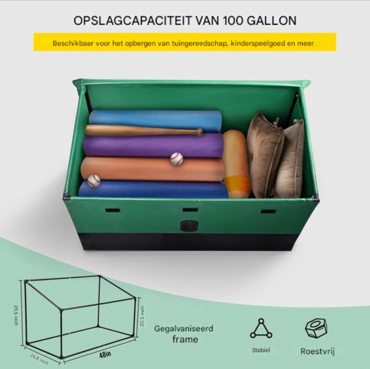 Happyment Tuinkussenbox - Tuinbox - Opbergbox - Waterdicht - 100L