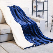 Happyment Elektrische Deken - Bovendeken - 1- a 2-Persoons - 180 x 130 cm - 6 Warmte Standen - Wasmachinebestendig - Oververhittingsbeveiliging - Digitale bediening - Coral Fleece - Blauw/Licht Paars