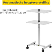 Happyment Zit Sta Bureau - Laptop Bureau - Zit Bureau - In Hoogte Verstelbaar - Wit