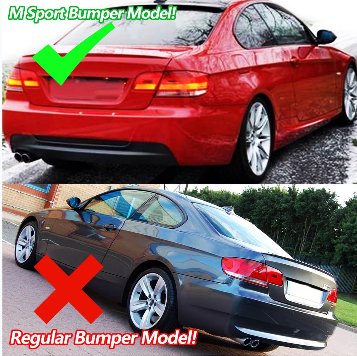 Glanzend Zwart Bodykits - Voor BMW 3 Serie E92 E93 330i M Sport - Auto accessoires - Bumper Achterbumper Diffuser Lip