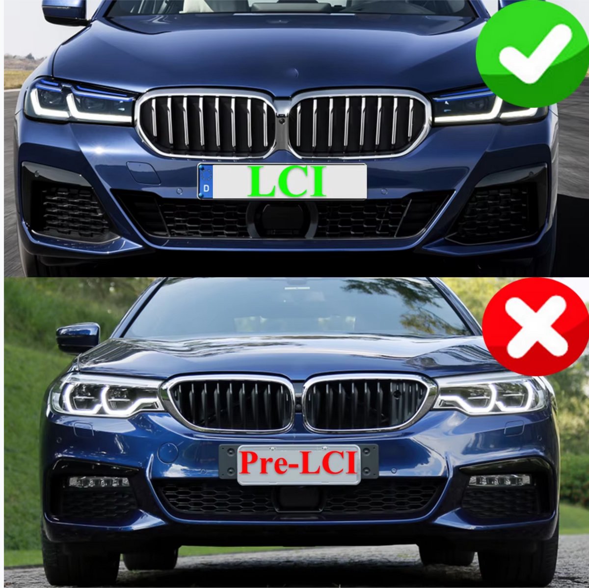 Voorbumper Radiatorrooster met Motor Pro- Voor BMW 5 Serie G30 G31 LCI (2020+) - Auto accessoires