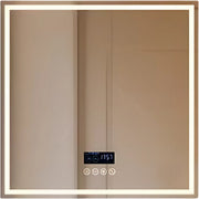 Badkamerspiegel Grandiose - Met bluetooth en verlichting - 80cm - Voor Badkamer, Make-up & Wandmontage - Dimbaar licht - Muziek - Vierkant