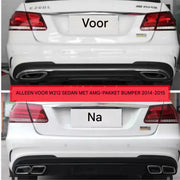 Achterbumper Diffuser Deluxe - Voor Mercedes E-Klasse W212 (2014-2016) - AMG E63 Stijl - Glanzend Zwart - Auto Accessoires