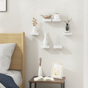 Happyment Luxe Wandplank Zwevend - 10,5cm - Zwevende wandplanken tegen muur - Wandrek - Fotoplank kinderkamer - Boekenplank - Hout MDF - Wit - Set van 3