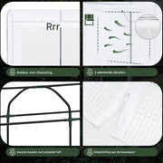 Winterproof kas - 170x68x200 cm folietunnel voor tomatenkweek - Landbouwhuis met deur en 2 ramen