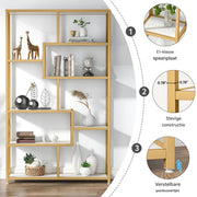 Boekenkast Dubai - Goud - Met 5 Lagen - Marmerlook - Voor Woonkamer, Slaapkamer of Kantoor