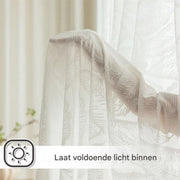 Gordijnen Lulu - Lichtdoorlatend - Met ringen - 140x213cm - Voor woonkamer & slaapkamer - Wit