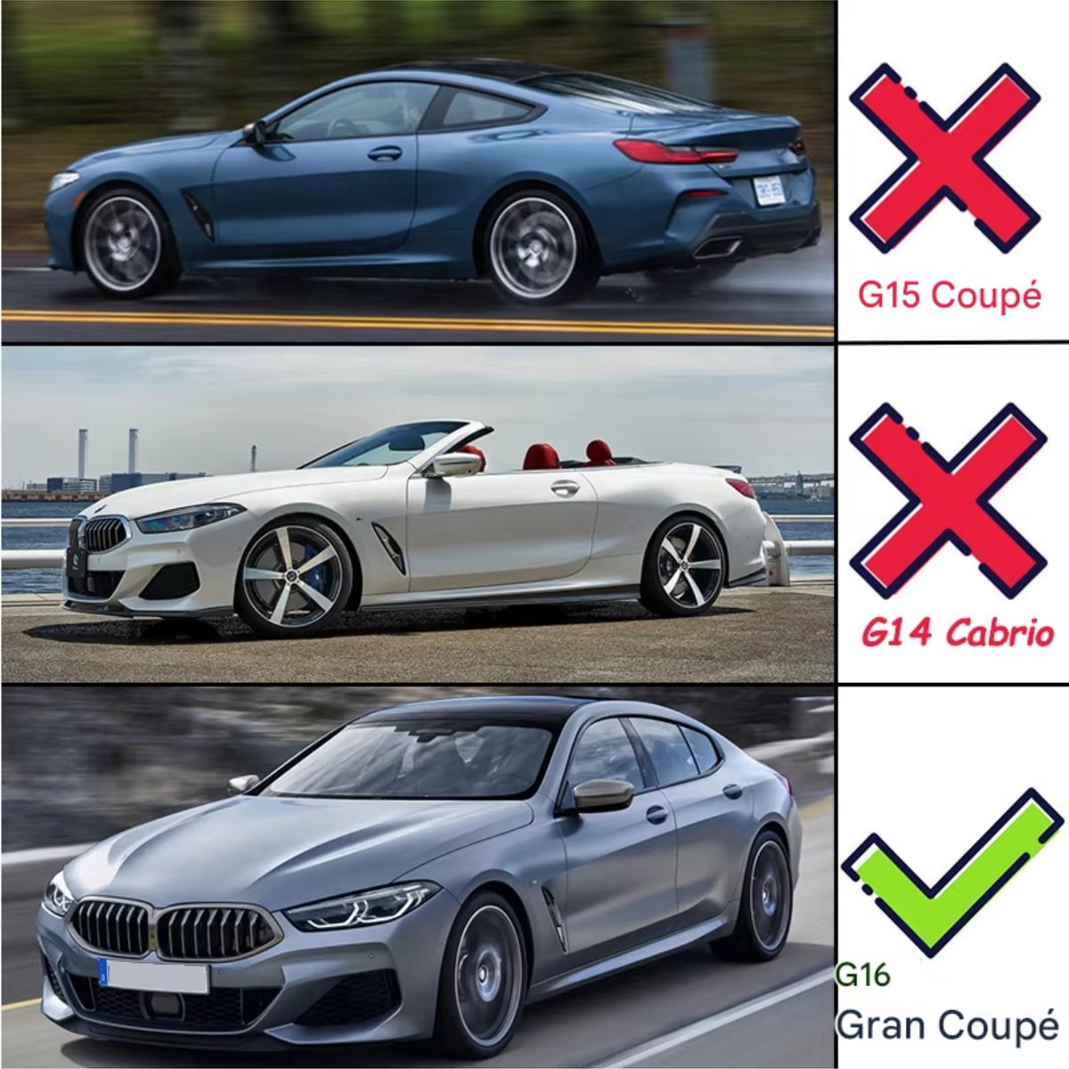 Happiq Spoiler Blade Torin - BMW 8 Series G16/F93 M8 840i/M850i - glanzend zwart