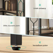 Boekenkast met 7 Lagen - Hoekkast - Grijs - Hoekrek - Voor Woonkamer, Slaapkamer of Kantoor