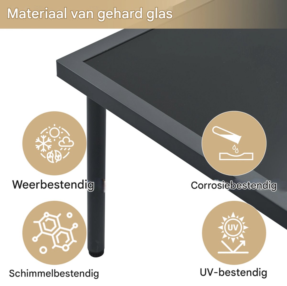 6-delig Tuin Loungeset - Tuinmeubelset - Voor Buiten & Terras - Met Glazen Tafelblad & Kussens - Touwgaas & IJzeren Frame - Grijs