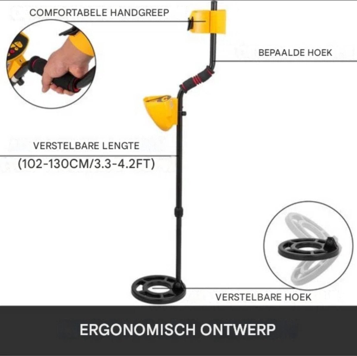 Metaaldetector waterdicht - Hoofdtelefoon - Voor volwassenen en kinderen - Met schep