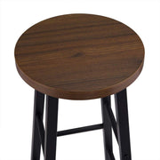 Hoge barkrukken Lyon - Zithoogte 71cm - Donkerbruin - Set van 2 - Keuken - Barstoelen - Zonder rugleuning - Hout