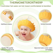 Babybadje Fioren - Lichtgrijs - Temperatuurweergave - Baby bad met standaard - Zitbad - Kinderbad - Opvouwbaar