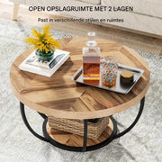 Salontafel Nolance - Rond - Modern - Voor woonkamer - Bijzettafel - 95cm - Bruin