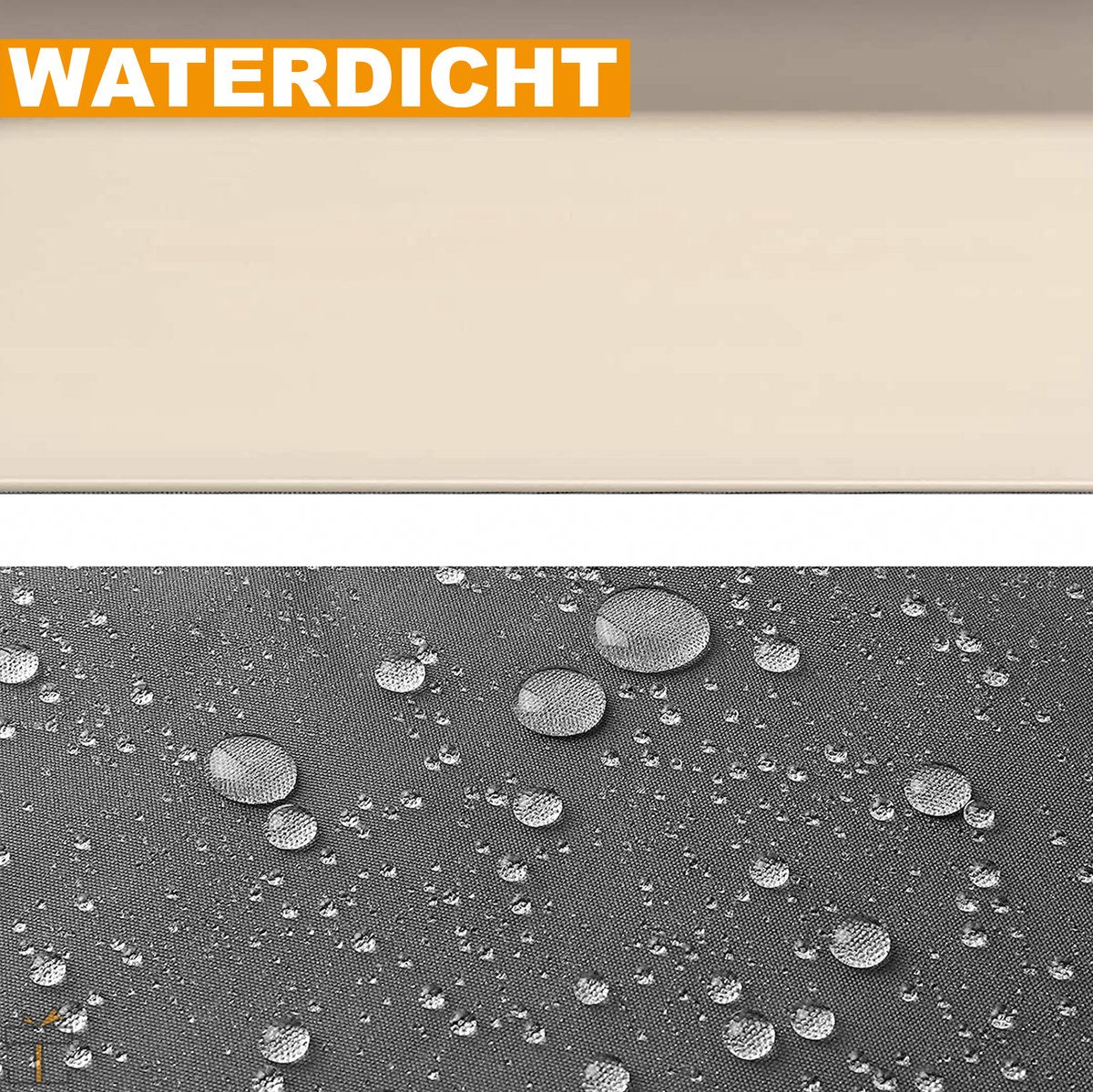 Happyment Zonneluifel deluxe - Handmatig - Luifel met steunpoten - Zonnescherm - Terras - Tuin of balkon - Beige - 300x180cm