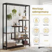 Plantenstandaard Lulu - 5 planken - Plantenrek voor binnen - 180cm - Plantentafel - Plantenladder - Zwart metaal