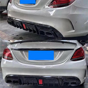 Diffuser Endline - Achter Diffuser met Uitlaat Endtips - Voor Mercedes C-Klasse W205 (2015-2021) - Carbon Look - Auto Accessoires
