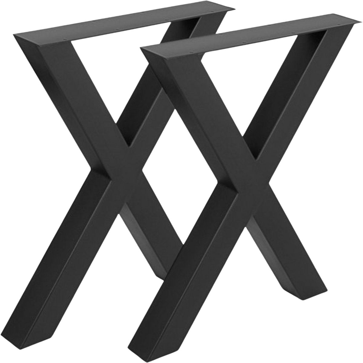 Tafelpoten - 2 Stuks X-poot Zwart - 60x72cm Stalen Tafelpoot - Voor Eettafel