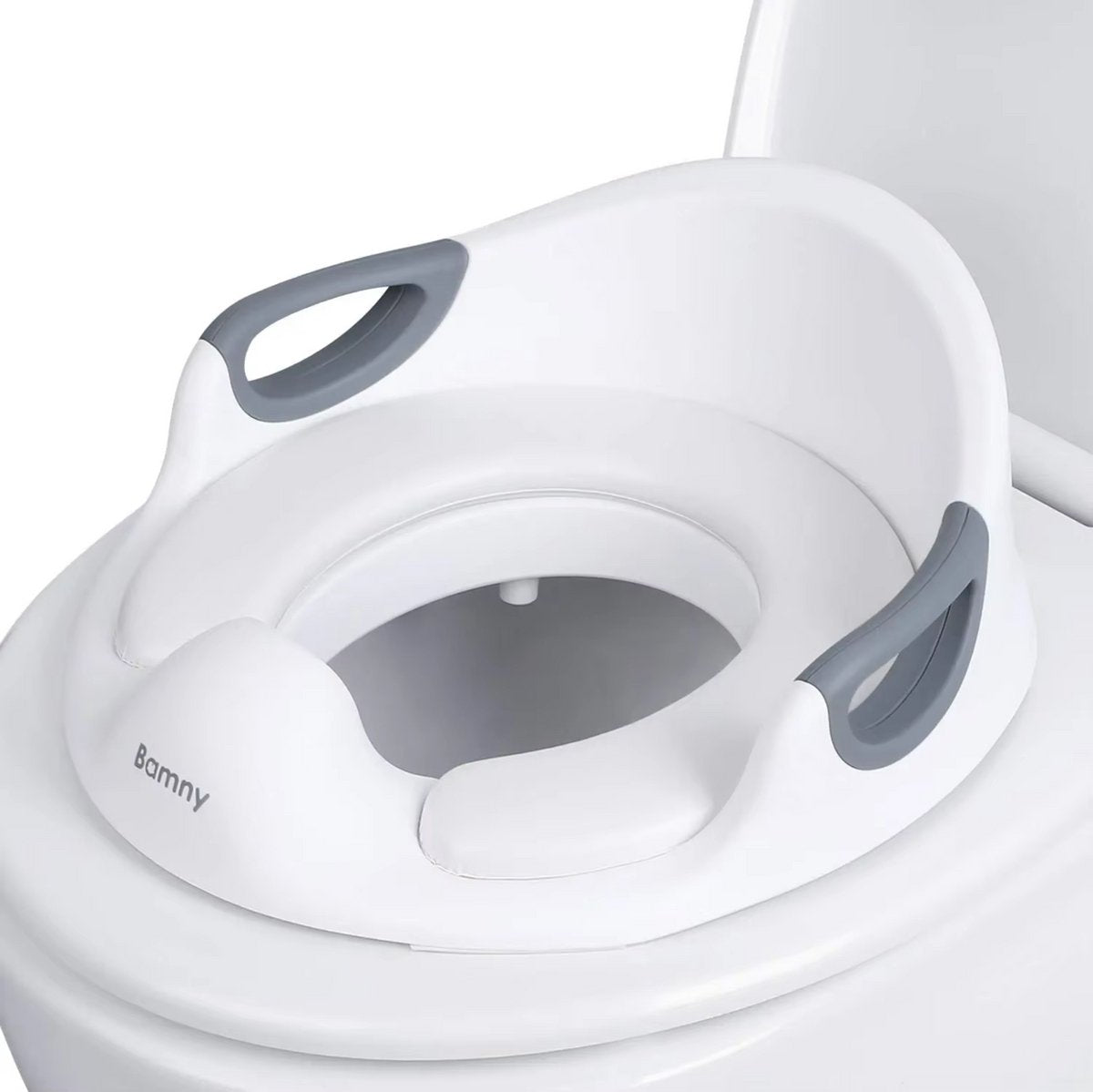 Zindelijkheidstraining Toiletbril voor Kinderen - Toiletverhogers - Peuters Toilettrainerring met Spatbescherming, Handgrepen en Rugleuning voor Jongens en Meisjes - Wit