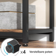 Boekenkast Larevo - 8 Lagen - Boekenrek Opbergrek - Industriële Stellingkast Metaal - Voor Slaapkamer, Woonkamer of Kantoor - Bruin - 30 cm (D) × 100 cm (B) × 200 cm (H)