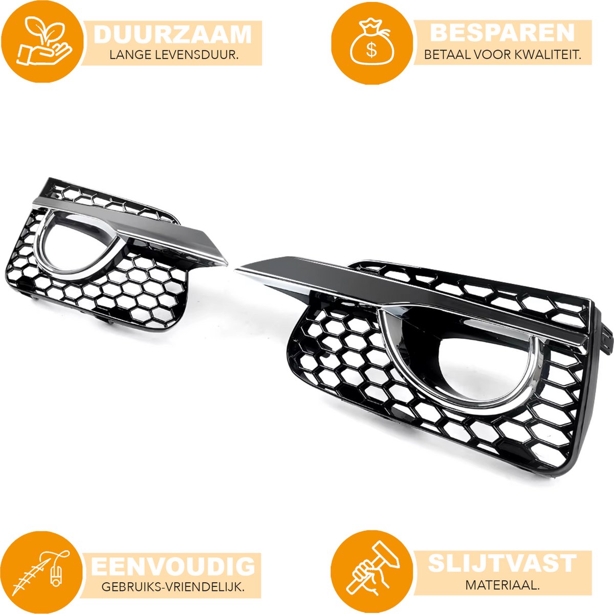 Mistlamp Grille Bezels - Voor Infiniti Q50 Base (2014-2017) - Chrome Trim
