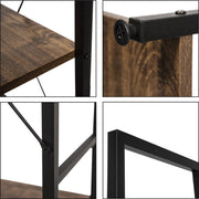 Bolt Edge Boekenkast - Industrieel - 6 lagen - Bruin/Zwart - Hout/metaal - 60x28x180cm