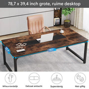 Computerbureau XL - 180cm bureau - Vintage - Voor 6 personen - Voor volwassenen