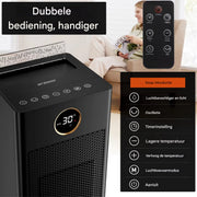 Draagbare elektrische heater - 1500W - Met afstandsbediening - Verwarmings ventilator - Voor thuisgebruik en kantoor - Met timer - 1500W