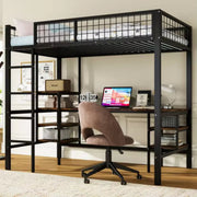 Luxe hoogslaper Retro - Voor kinderen - 90x200 cm - Met bureau - Kinderbed - stapelbed - Met Hoektrap, valbeveiliging en raam - Peuterbed