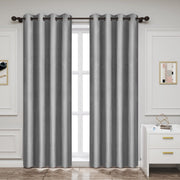 Bolt Edge Gordijnen set - Grijs - Verduisterend - 140x245cm - Plooiband - Fluweel - Isolerend